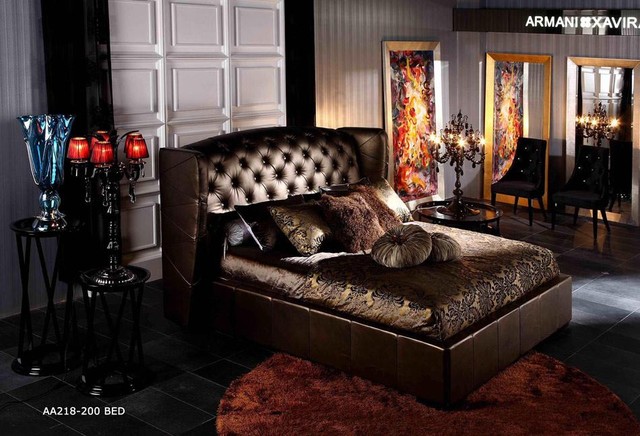 Armani Xavira Luxury Bed with Crocodile Lacquer Frame