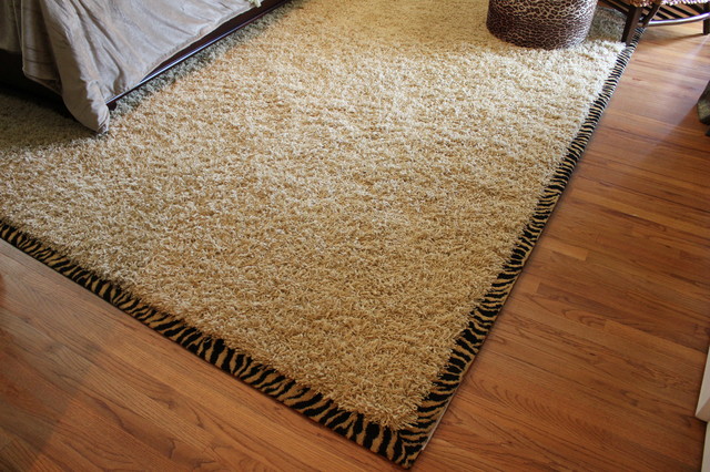  custom made beige area rug with animal print border. -  Eclectic - Bedroom - Austin - by Rugs That Fit | Houzz IE