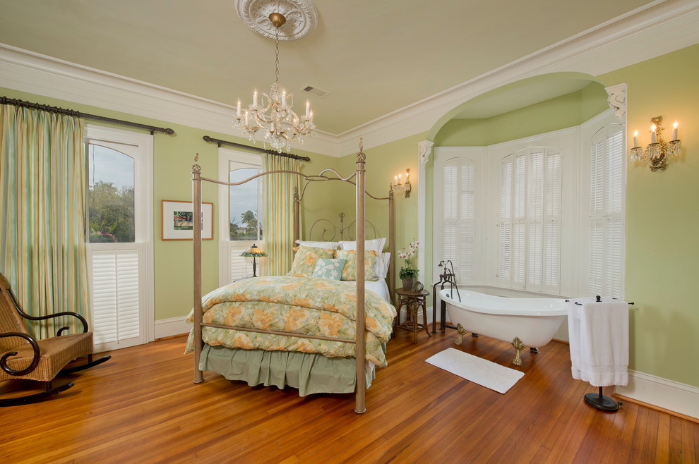 This is an example of a victorian bedroom in Houston.