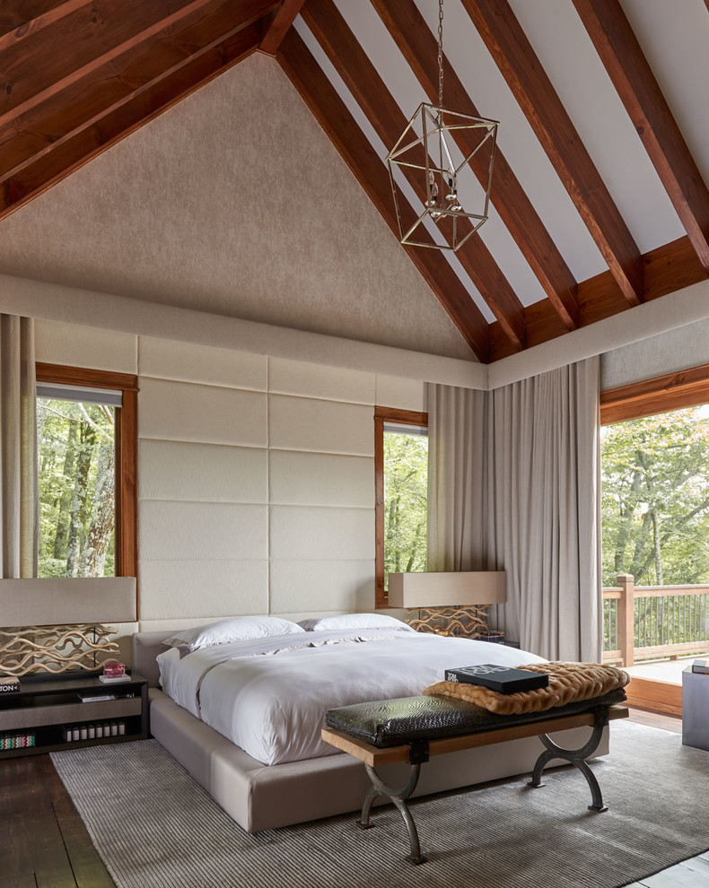 Inspiration for a rustic master bedroom remodel in Charlotte