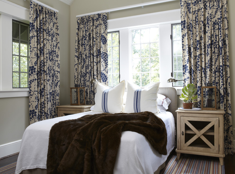 Inspiration for a rustic bedroom remodel in Birmingham with gray walls