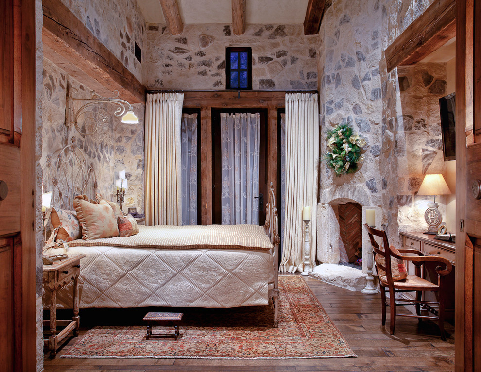 Foto di una camera da letto rustica
