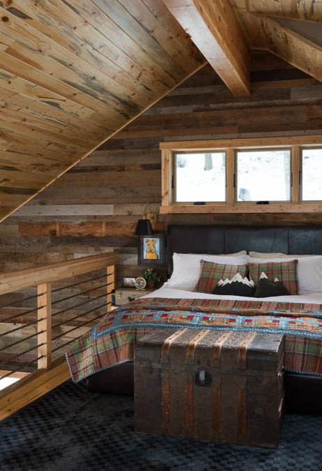 Photo of a small rustic bedroom in Other.