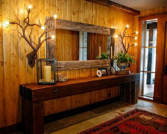 Rustic Western Reclaimed Beam Entry Table - Rustic - Bedroom - Other ...