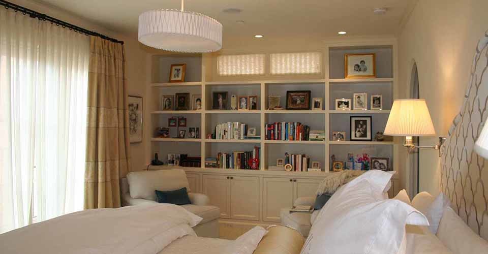Example of a large classic master bedroom design in San Francisco with white walls and no fireplace
