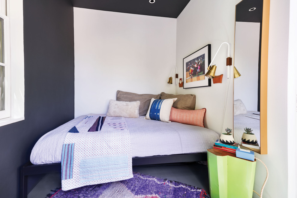 Design ideas for a modern bedroom in Portland.