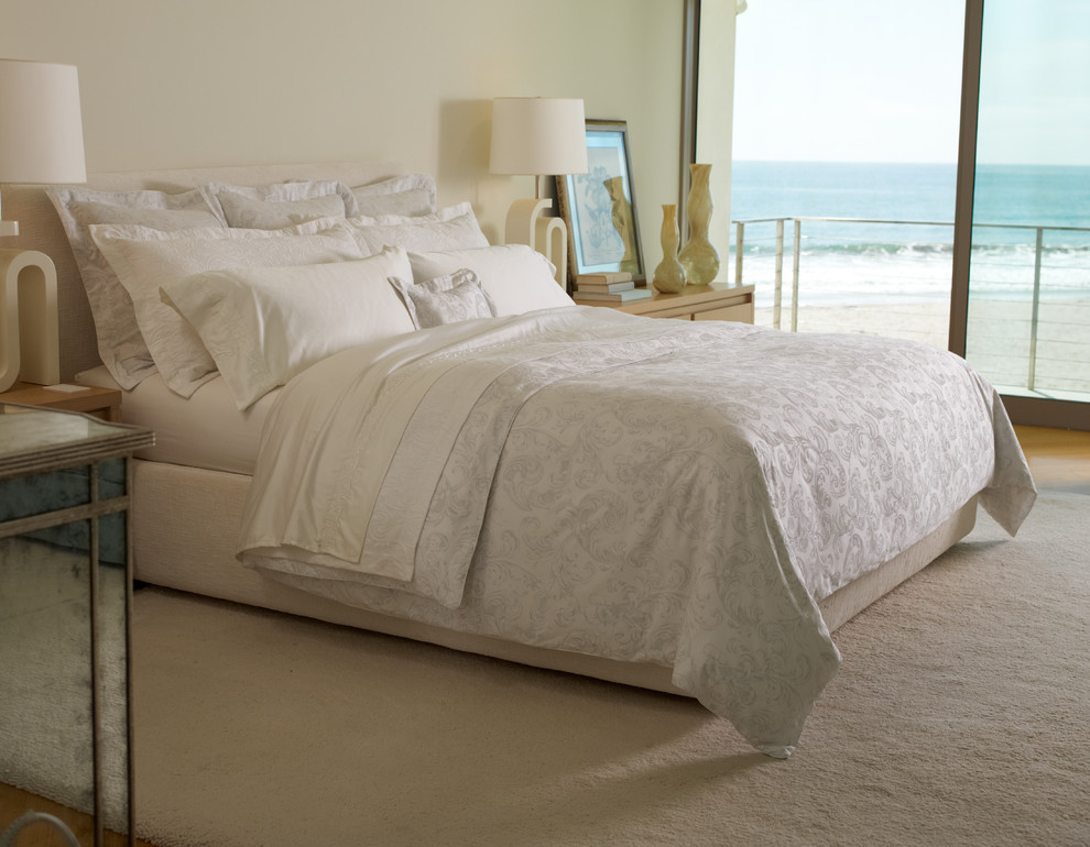 This is an example of a coastal bedroom in Santa Barbara.