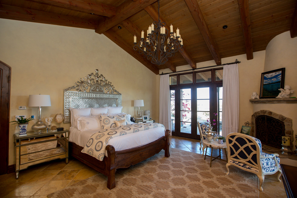 Inspiration for a mediterranean bedroom remodel in San Diego