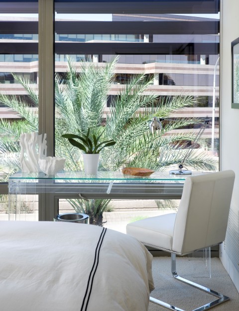 Photo of a modern bedroom in Phoenix.