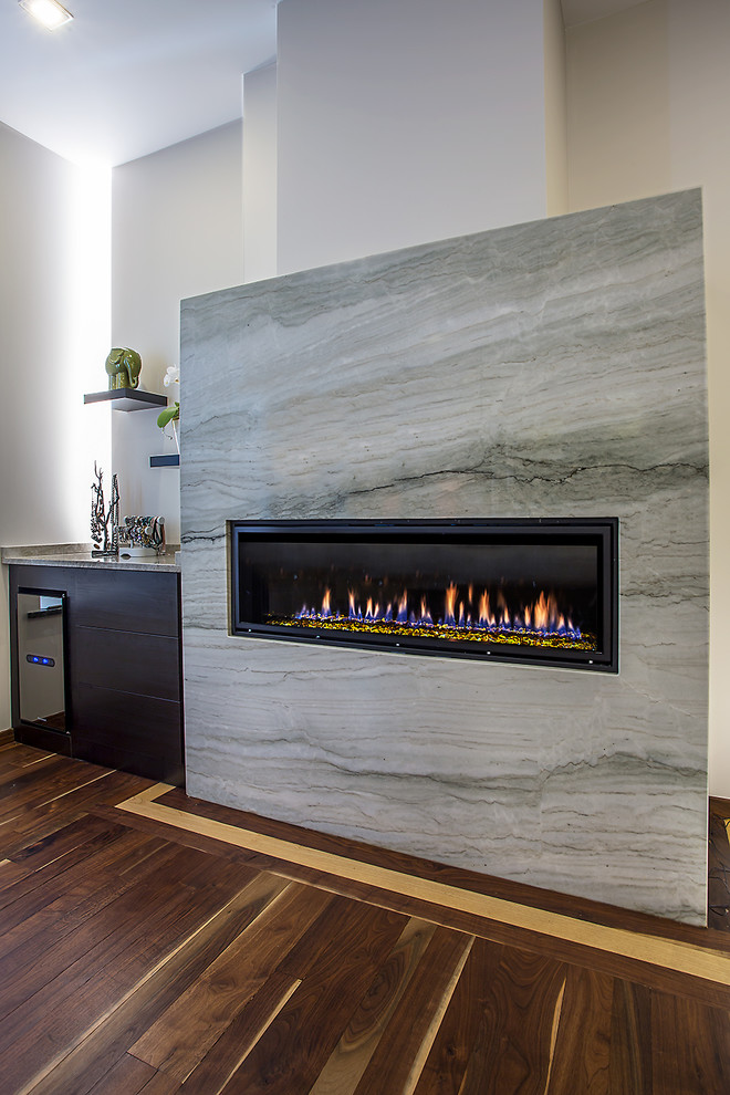 Sea Pearl Quartz Fireplace Modern Bedroom Richmond by OZ Enterprises LLC Houzz
