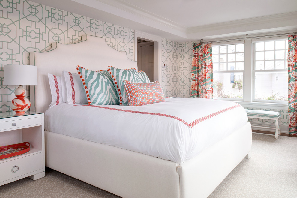 Exemple d'une chambre chic.