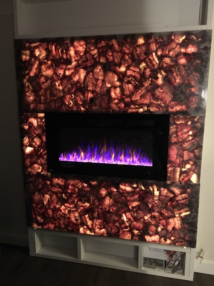 Semi precious Amethyst fireplace surround Traditional Bedroom