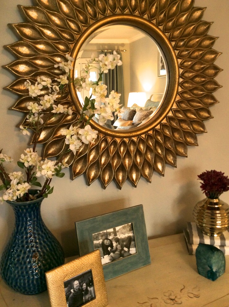 Serene blue, gold and silver master bedroom Eclectic Bedroom San Francisco by Vanessa's