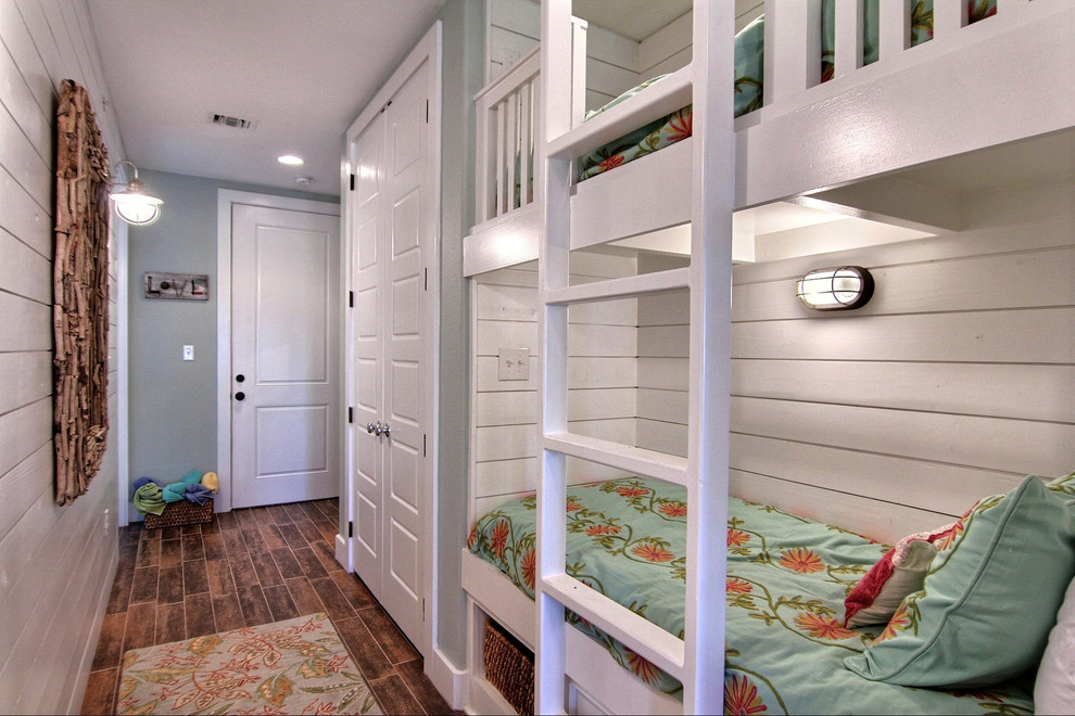 Design ideas for a coastal bedroom in Austin.