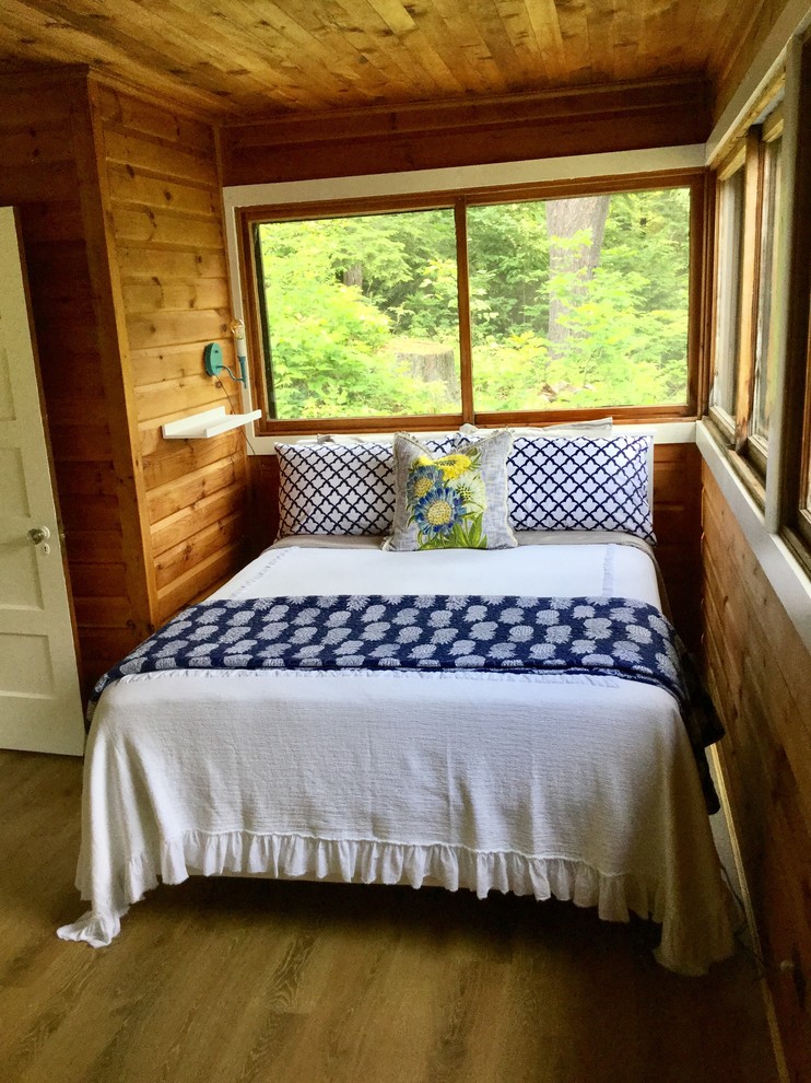 Photo of a shabby-chic style bedroom in Portland Maine.