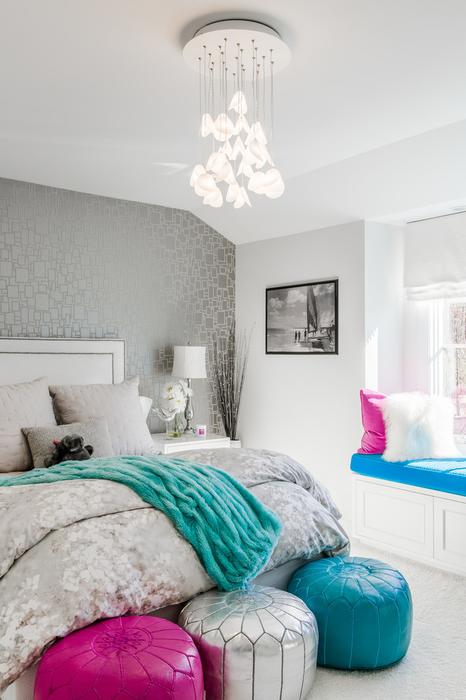 Example of a trendy bedroom design in New York