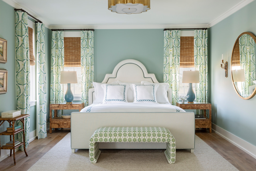 Design ideas for a coastal bedroom in Charleston.