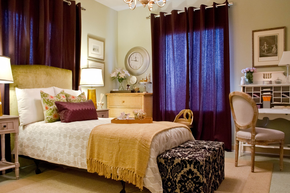 Bedroom - eclectic bedroom idea in Los Angeles with beige walls