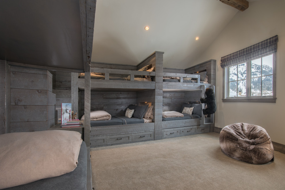 Design ideas for a rustic bedroom in Other.