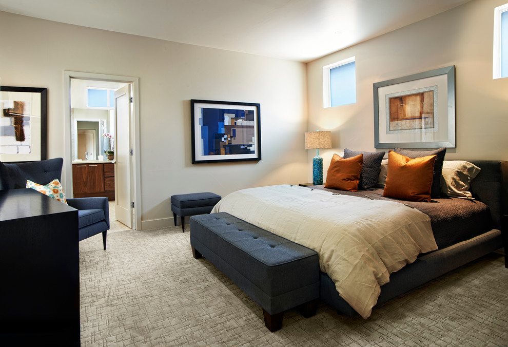 Inspiration for a contemporary bedroom remodel in Denver