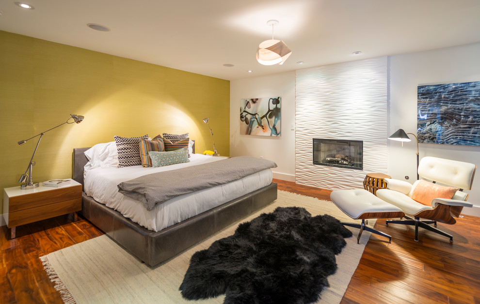 Photo of a contemporary bedroom in Los Angeles.