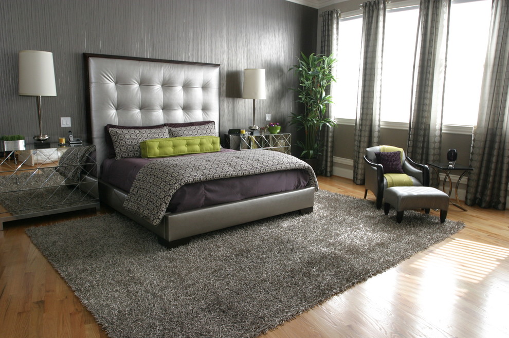 This is an example of a contemporary bedroom in Atlanta.