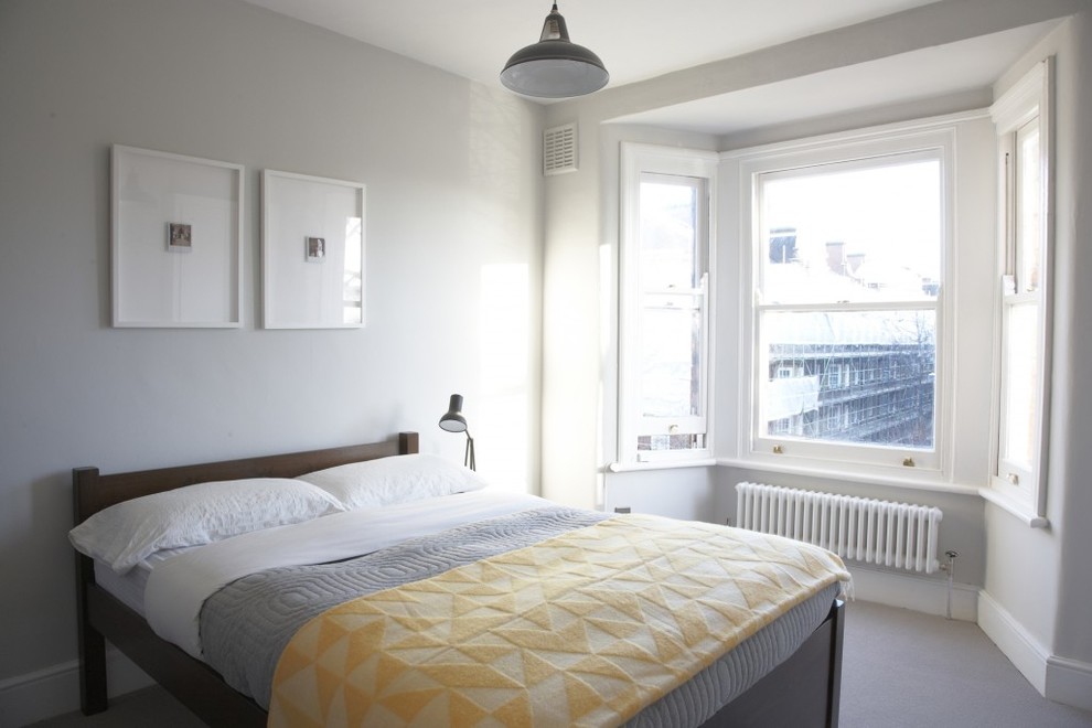 This is an example of a small industrial bedroom in London.