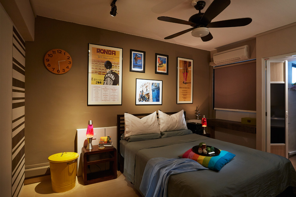 Photo of an eclectic bedroom in Singapore.