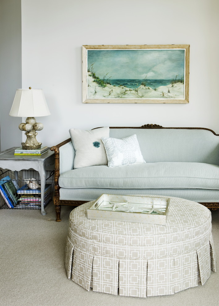 Inspiration for a nautical grey and cream bedroom in Atlanta.