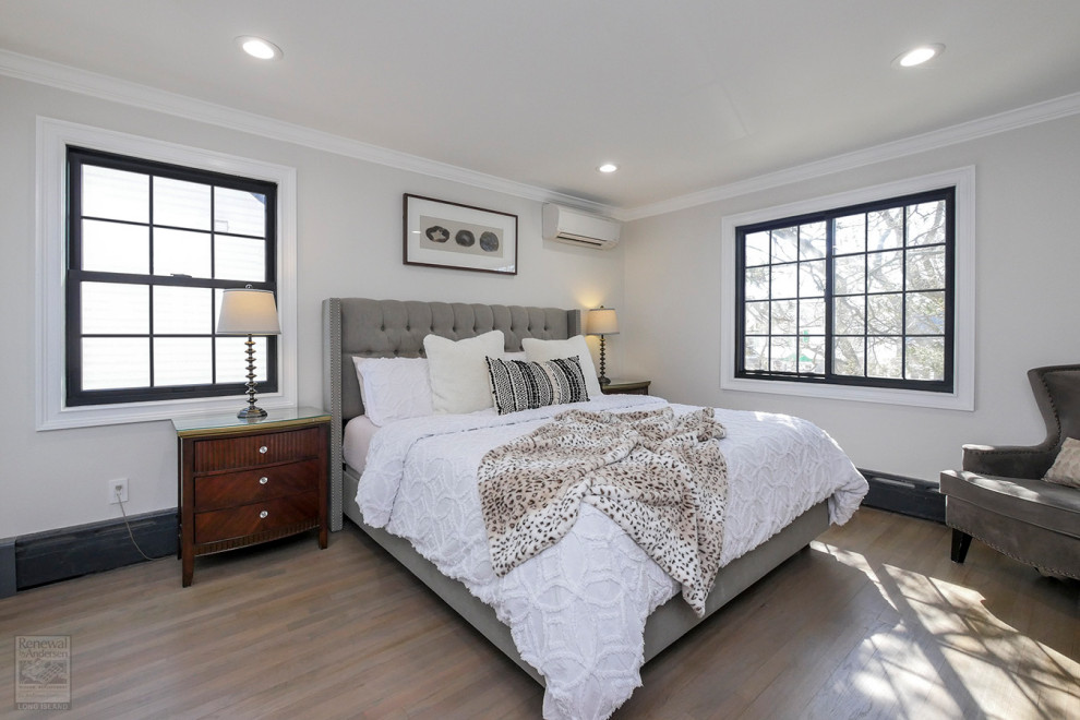 Sliding and Double Hung Bedroom Windows in Black Bedroom New York