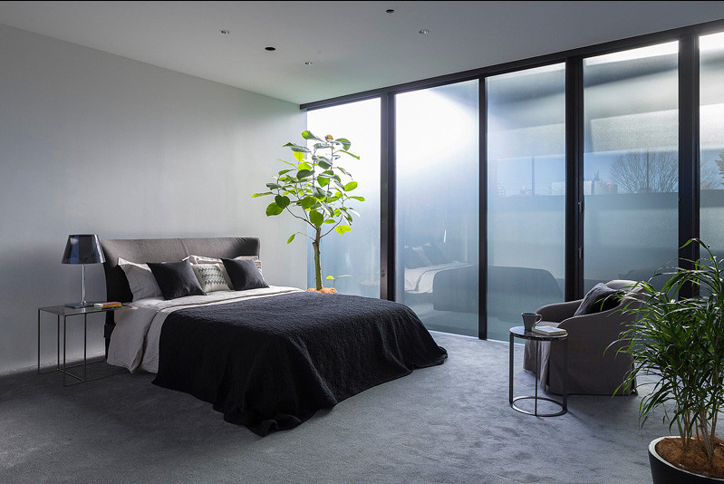 Inspiration for a modern bedroom remodel in Tokyo