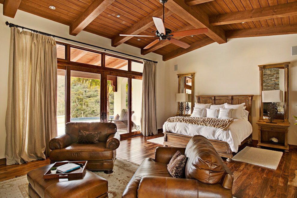 Photo of a large mediterranean bedroom in Orange County.