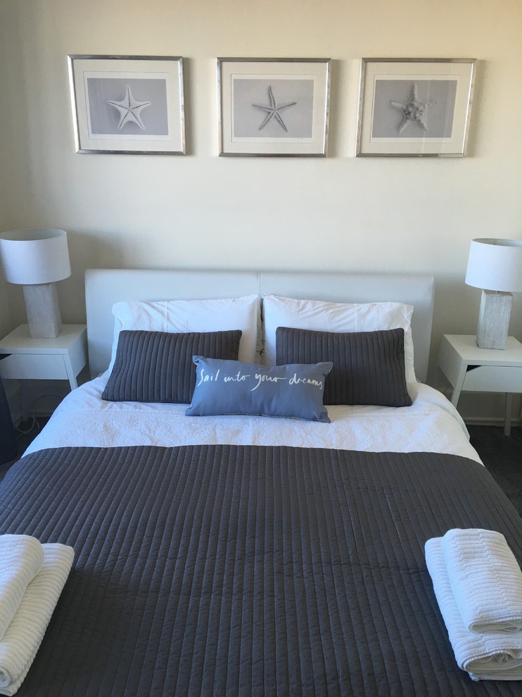 Bedroom - mid-sized coastal bedroom idea in Other