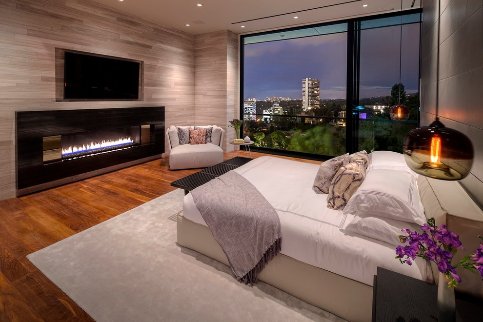 St Ives Master Bedroom at Night Modern Bedroom Los Angeles by