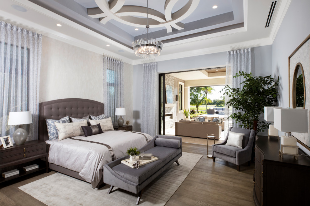 Design ideas for a mediterranean bedroom in Miami.