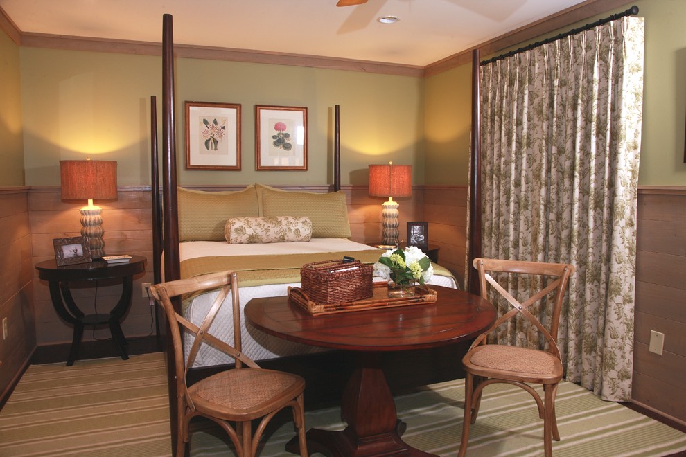 Diseño de habitación de invitados ecléctica de tamaño medio sin chimenea con paredes beige y moqueta
