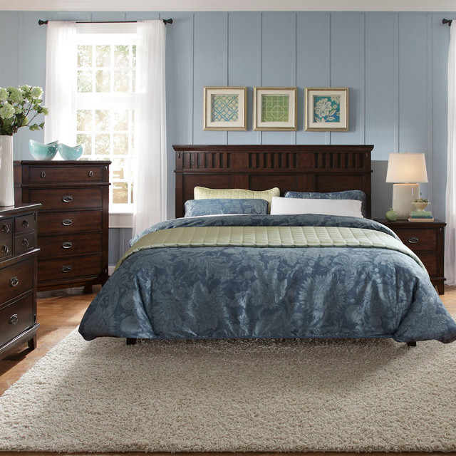 Standard Furniture Sonoma 3 Piece Panel Bedroom Set in Dark Brown