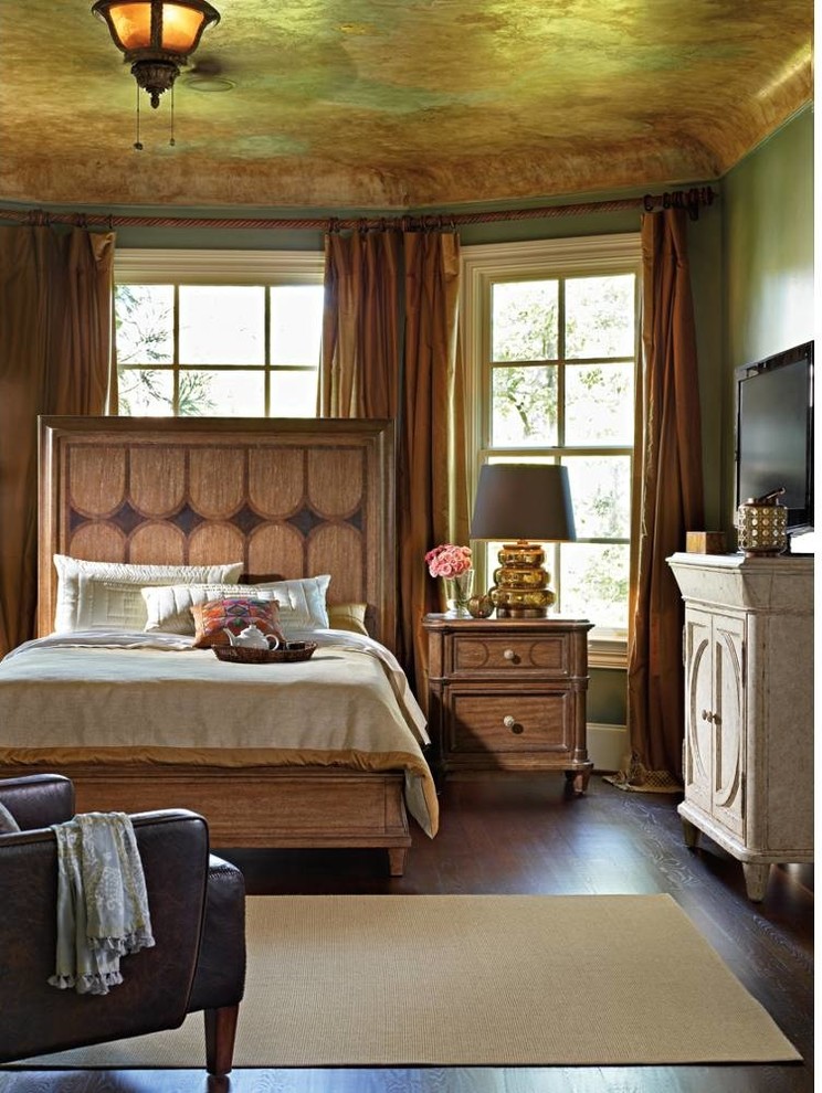 Design ideas for a world-inspired bedroom in Seattle.