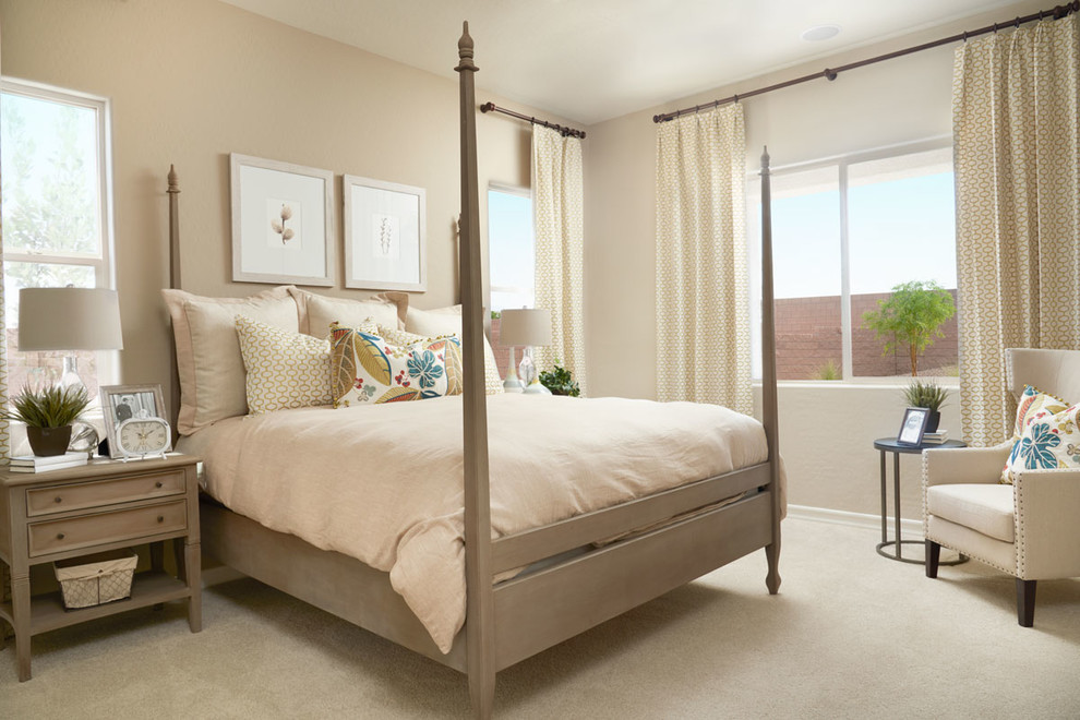 Inspiration for a contemporary master carpeted bedroom remodel in Denver