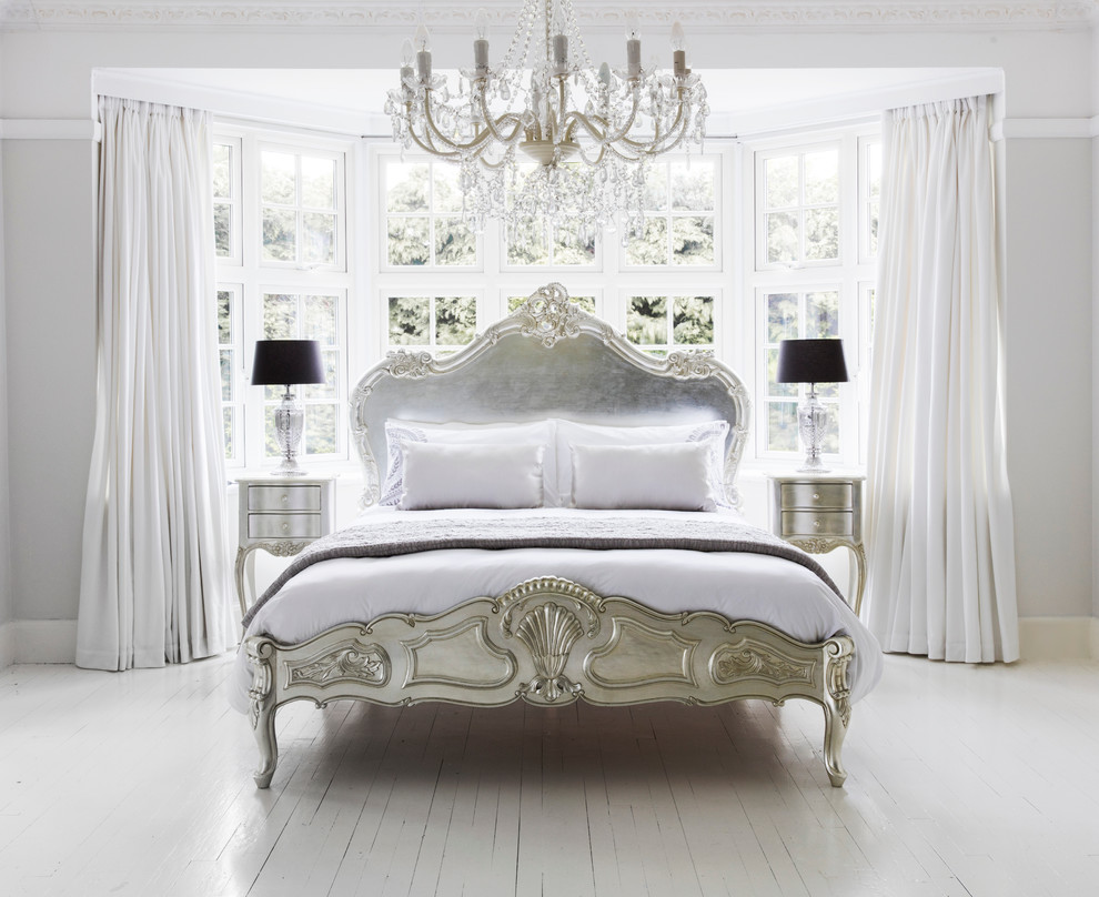 Photo of a classic master and grey and silver bedroom in Sussex.