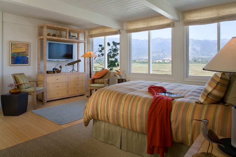 Photo of a contemporary bedroom in Santa Barbara.