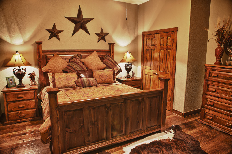 Photo of a rustic bedroom in Nashville.