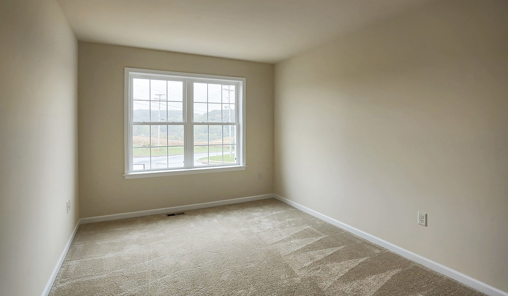 This is an example of a small classic guest bedroom in Philadelphia with beige walls, carpet and no fireplace.
