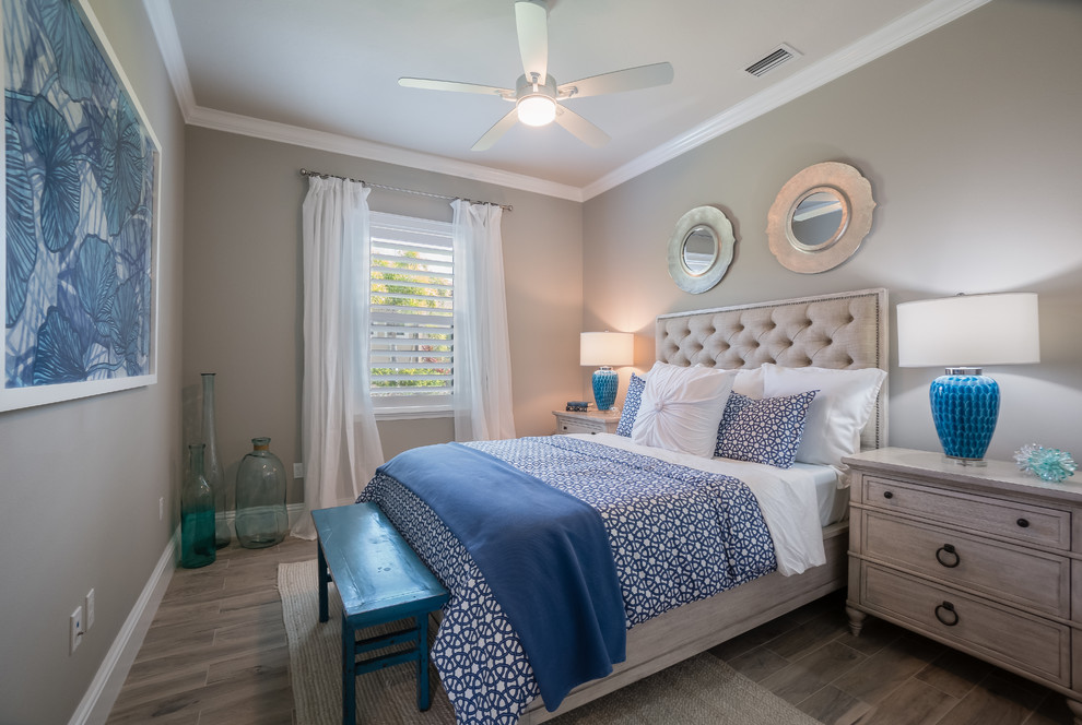 Design ideas for a contemporary bedroom in Tampa.