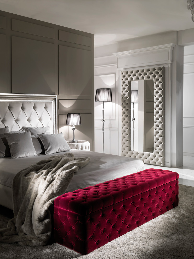 Inspiration for a mediterranean bedroom remodel in London