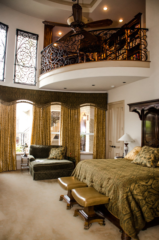 Bedroom - mediterranean bedroom idea in Dallas