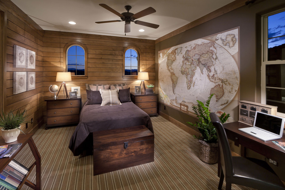 Bedroom - mediterranean bedroom idea in Denver