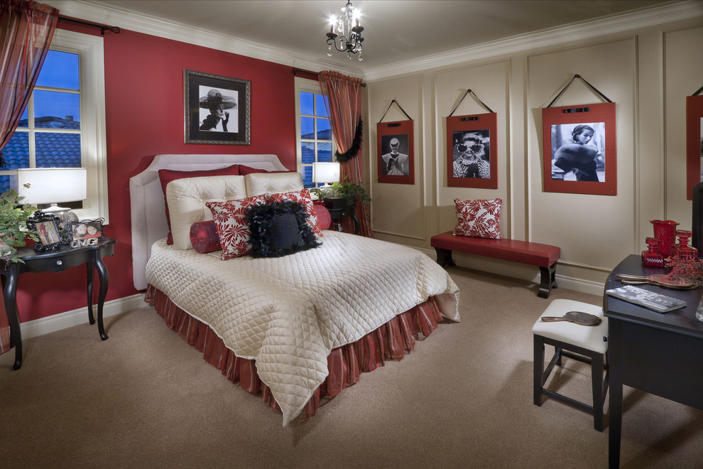 Bedroom - mediterranean bedroom idea in Denver