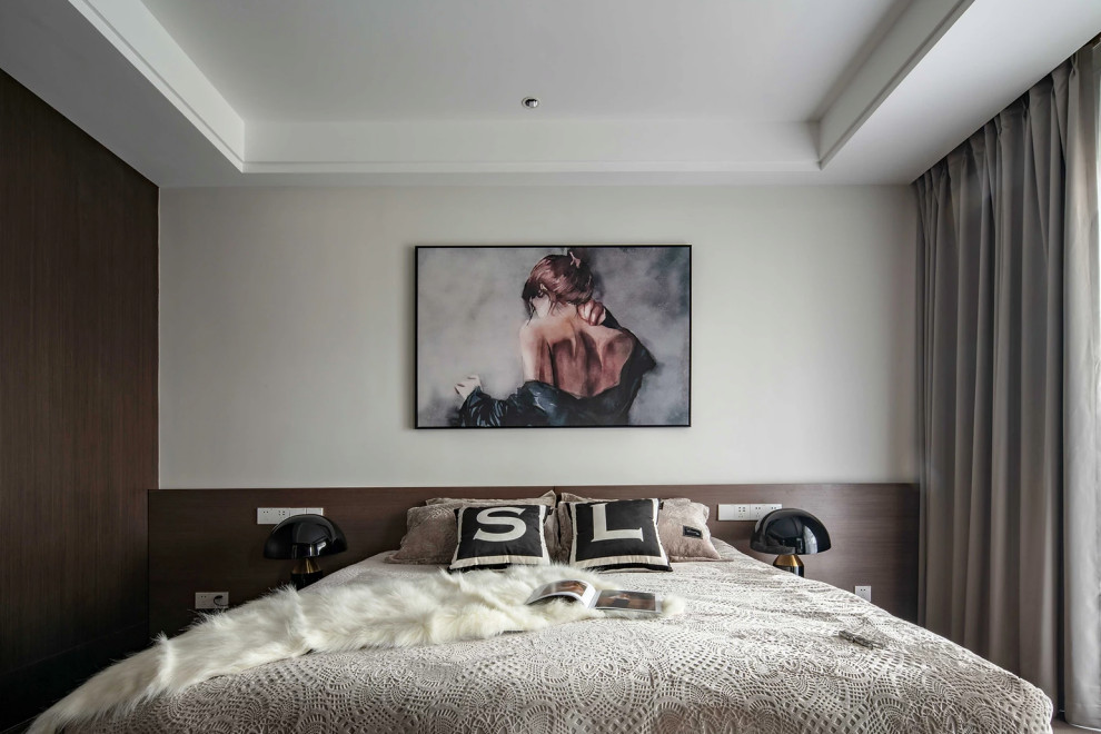 На фото: большая спальня в современном стиле