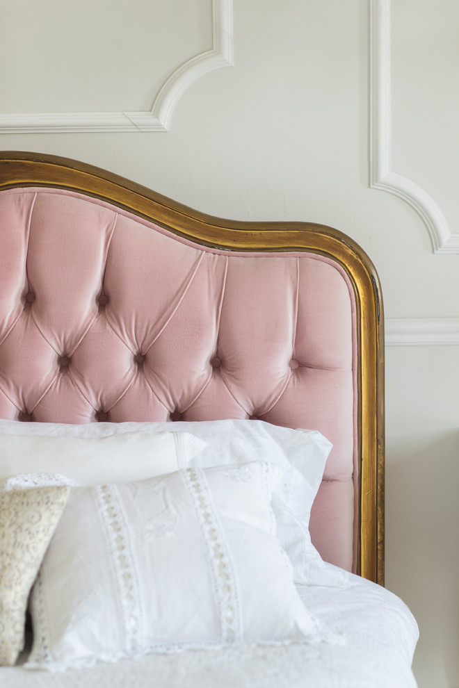 The Sacré Coeur Pink Velvet Bed - Traditional - Bedroom ...